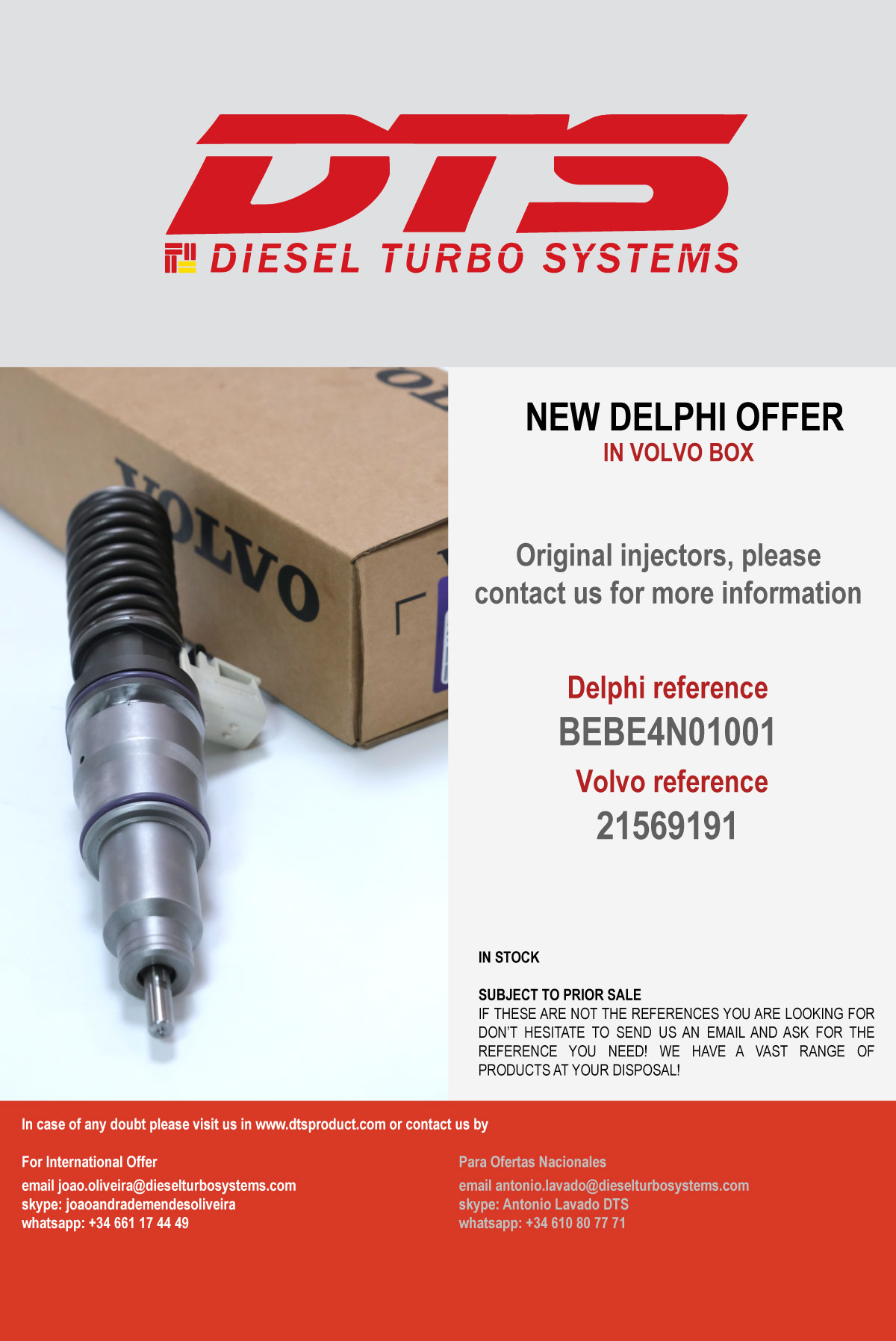 Diesel Turbo Systems S.L. Oferta Delphi en stock